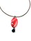 Shaded Red Oval Shaped Pendant with Black Bead product 1